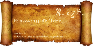 Miskovity Áldor névjegykártya